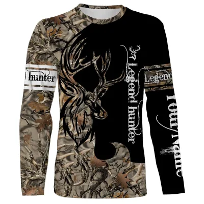 OEM Polyester Long Sleeve Hunting Tee Camouflage Pattern Breathable Scratch Resistant Men Outdoor Bow Hunting Apparel