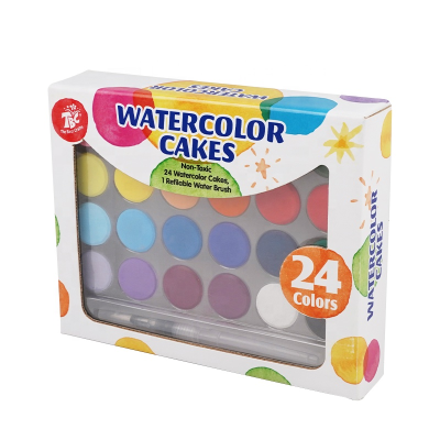 Wingart 24 Colors Watercolor Set Solid Student Water Color Foldable Watercolor Set