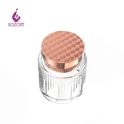 Oud  Arabic Bukhoor Empty Lear Round Saffron Glass Bakhoor Jar