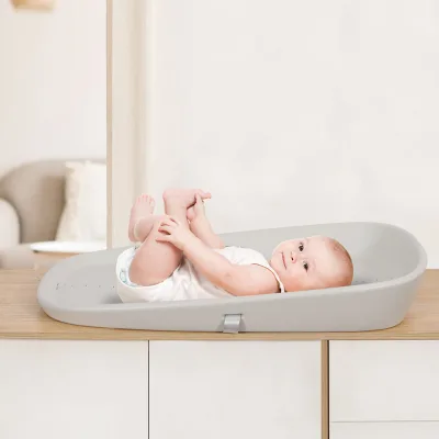 Waterproof Baby Changing Pad, Adjustable Safety Belt & Non-Slip Base, for Diaper Changes & Massage, Fits Dresser/Changing Table