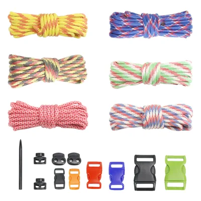 Multi Color 550 10 Strands Portable Survival Paracord Rope, Handmade DIY Bracelet Accessories for DIY Bracelet Dog Collar