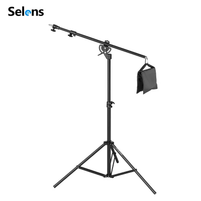 Selens SLA280S 280cm Air Cushioned Light Stand Boom Arm Extension Pole with Sandbag for Photography LED Light Softbox