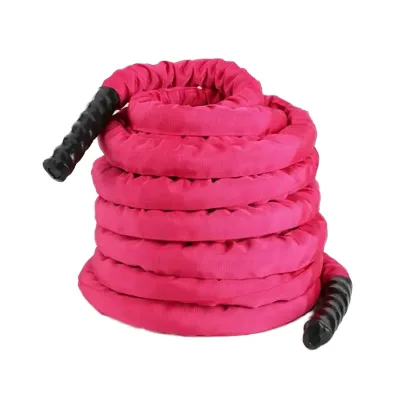 Beginner Core Training Durable Nylon Battle Ropes Black Sleeved Rope Anchor 12m or 15m