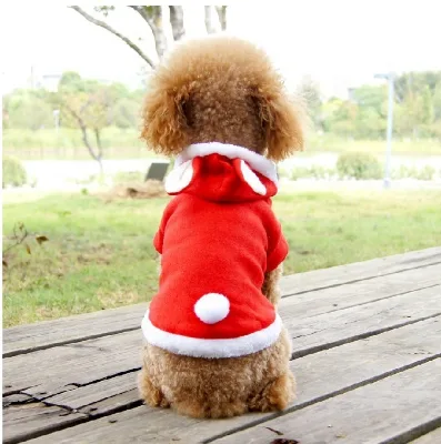 Two legs Christmas pet coat style rabbit ears design cute pet cotton clothes for dogs cats with hat