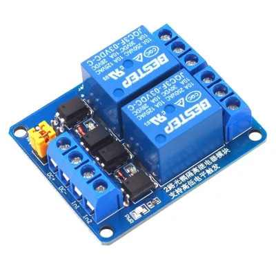 3.3V 5V 12V 24V 2 Channel Relay Module High and Low Level Trigger Dual Optocoupler Isolation Relay Module Power Supply Module