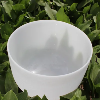 HM 10" Crystal Magic Quartz Singing Bowl for Holistic Healing Musical Instrument Frosted Quartz Crystal Singing Bowl