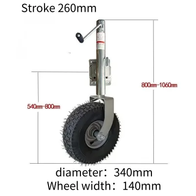 Rubber Wheel for Beach Use,Durable Galvanized Trailer Jack,Multi-Purpose Trailer Jack,