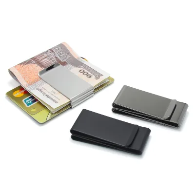 4 Layers Stainless Steel Money Cash Clip Double Sided Pocket Crdeit Cards Holder Wallet Men Gifts Blank Black Metal Money Clip
