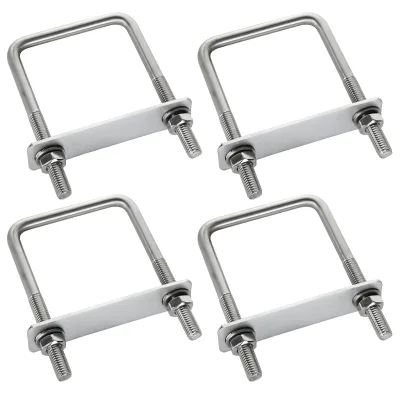 High Quality Custom Stainless Steel U-Bolt Nut U-Clamp Bolt and Nut Set Wholesale Price Flat Washer with Plain Finish