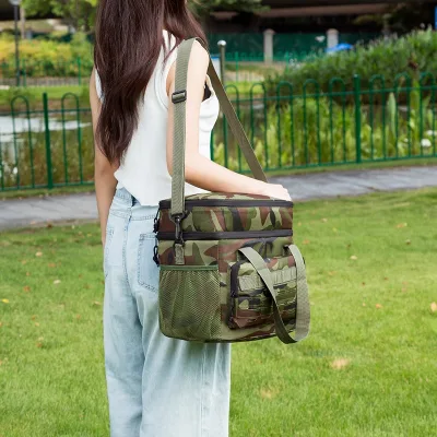 Cross-border Labeling Oxford Cloth Insulated Picnic Bag Thickened Aluminum Foil Lining Large Capacity Double Layer One-Shoulder