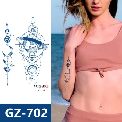 Juice Lasting Ink Tattoos Body Art Waterproof Temporary Tattoo Sticker Arm Flower Moon Tattoos