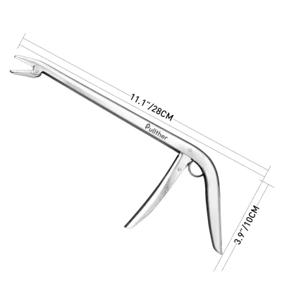 Stainless Steel Fish Lip Gripper 28CM Long Handle One Hand Operation Fish Grabber Fishing Tackle Accessory