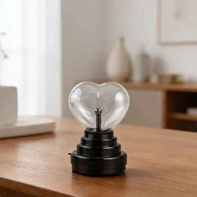 Desktop Heart Plasma Ball Uniform Electrostatic Filament Sealed Glass Cover Valentine Couple Gift Heart Plasma Ball