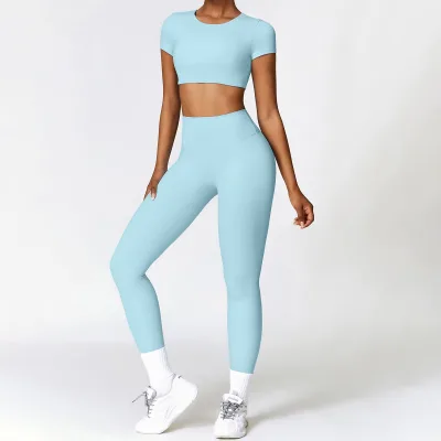 Plus Size 3XL Women's Clothing Cross Back Bra High Waist Hip Lift Trousers Slim Fit Two Piece Gym Wear for Women