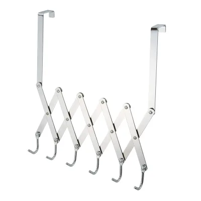 Foldable Over Door Hook Metal Material Over the Door Sundries Hanging Rack Overdoor Six Hooks Coat Hook Over Door Towel Rack