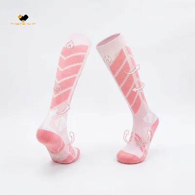 Wholesale Unisex Knee-High Merino Wool Thermal Ski Socks Jacquard Kint Moisture-Wicking Graduate Compression Performance Socks
