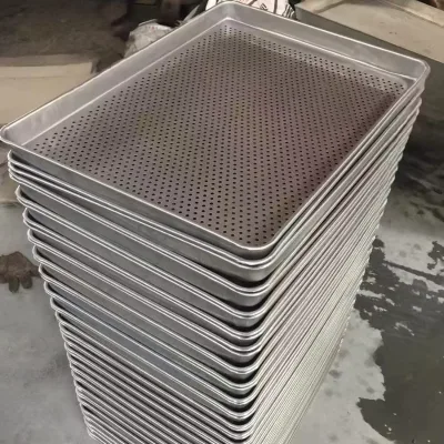 Food Grade Stainless Steel Perforated Sheet Tray Punching Baking Sheet Pan Dishes Bakery Metal Cookware Bakeware