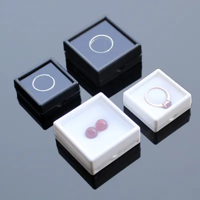 Hot Sale Plastic Black and White Loose Diamond Box Colorful Gem Diamond Display Box Jewelry Display Props Gem Display Loose Diam