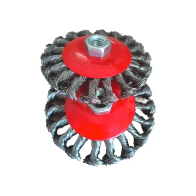 Twisted Steel Wire Cup Brush Anti-fray Medium 3.0mm Thickness OEM Abrasive Disc for Angle Grinder Rust Paint Scale Removal
