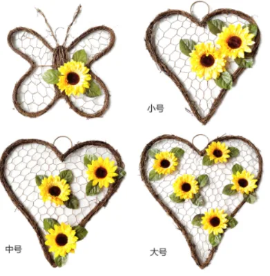 Customized Natural Grapevine Hoop Wreath Ring Different Shaped Wood Wicker Rattan Base Metal Stand Easter Christmas Decorations