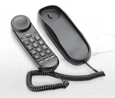 OEM/ODM  R98 Corded Wall Mountable Telephone Mini Classic Style Phone Black White  Colors