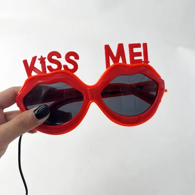 Funny Lip Style Eye Sunglasses for Women Light up Glasses