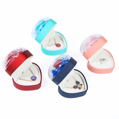 Wholesale New Diamond Acrylic Modern Customized Wedding Elegant Jewelry Storage Box Hot Stamping Printing Rings Necklaces