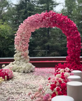 Wholesale White/Pink/Red 10ft+ New Styles Super-Large Luxury Silk & Metal Wedding Event Party Arch Flower Decorations
