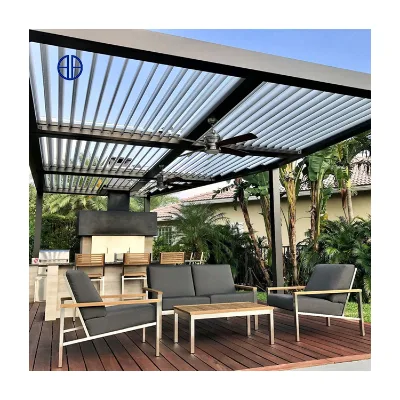Garden Place Pavillon Aluminum Motorised Pergola Louver Roof Bioclimatic Modern Pergolas