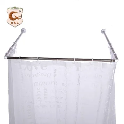 Wholesale Extendable U Shape Shower Adjustable Curtain Rod for Bathroom