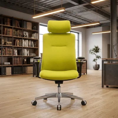 Yellow Fabric 5D 360 Degree Armrest Chair Executive Office Chair Swivel Ergonomic Comfortable Colorful Bifma