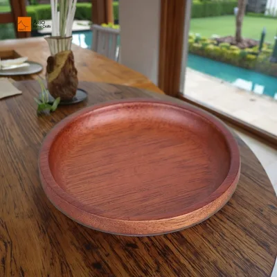 Acacia Wood Round Soap Dish Eco-Friendly Bathroom and Kitchen Tray for Homemade Natural Soaps Shower Bar Soap Holder Container