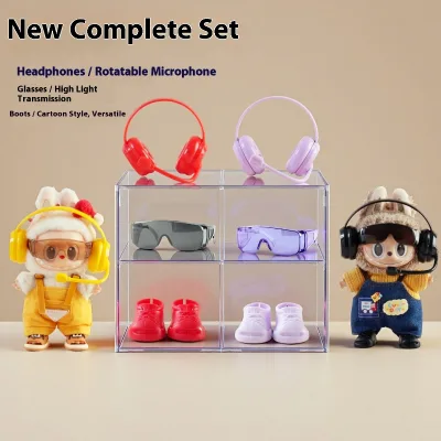 Cartoon Toy Style Accessory Set Plastic High-Transparency Rotatable Headset Glasses and Boots Doll Accessories