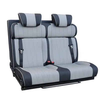 Three Fold Flat Bed Chase Seat Fit V80 V90 Camper Van 1.86 Meters Length Foldable Back Chair Leather PVC Waterproof