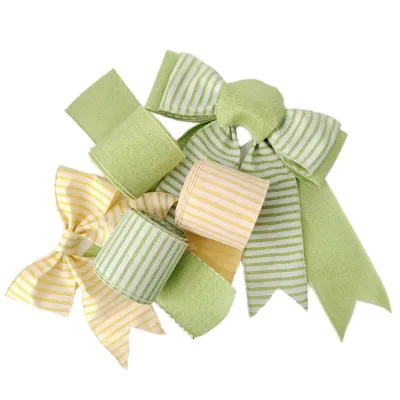 Eco-Friendly Grosgrain Embroidery Satin Ribbon 1.5 Inch Designer Luxury Wired Easter Ribbon Spool for Decoration