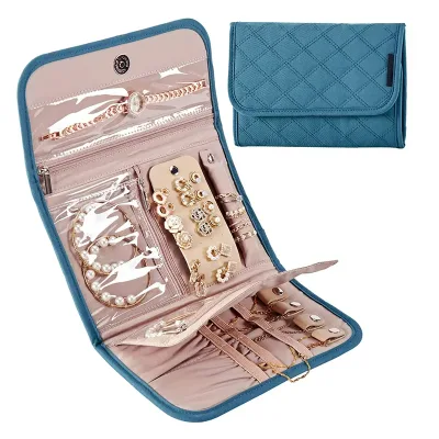 Large Capacity Fashionable Travel Jewelry Storage Box Foldable Zipper Closure Storage Bag Stock Product