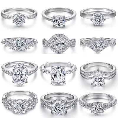Elegant Vintage Wedding Engagement Ring S925 Sterling Silver Zircon Diamond Men's Anniversary Gift Elegant Vintage