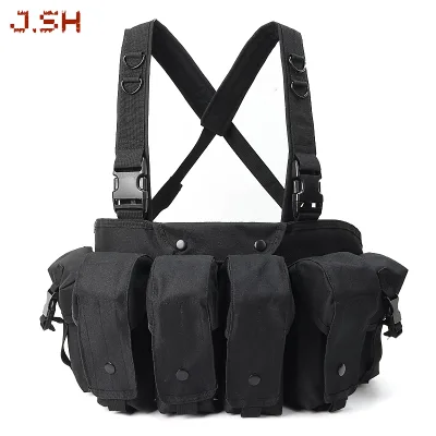 J.SH Factory Light Weight Tactical Training Vest Outdoor Chaleco Tactico Multi Function Tactical Belly Vest Chest Rig Bag