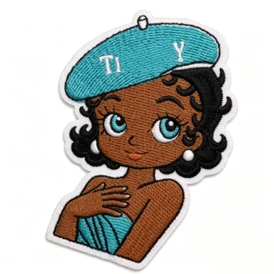 Wholesale Custom Embroidered Iron-On Designer Patches with Betty Boop Design for Clothing Hats Shoes