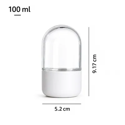 3oz 4oz 100ml Dome Glass Flower Jars with White Black Child Resistant Dome Cap Airtight Smell Proof Pill Containers