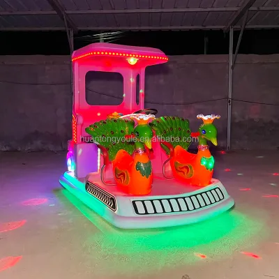 Indoor Plastic Bumper Car with Remote Kids' Amusement Peacock Car for Home or Shopping Mall Water Park Battery Bumper Car