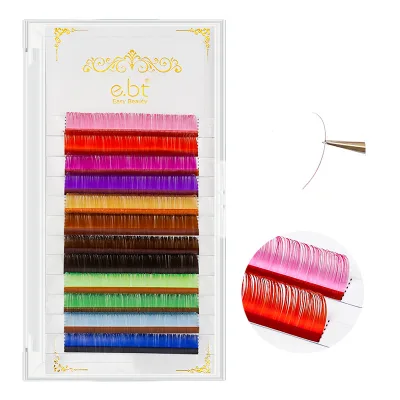 Hot Selling Colorful Eyelash Extension Individual Lashes Soft and Natural Color Volume Lash Extensions
