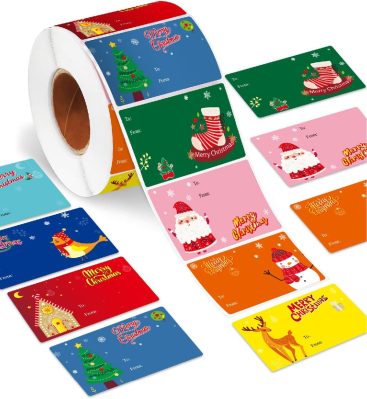 Merry Christmas Stickers Happy New Year Sticker Holiday Cards Gift Envelopes Boxes Labels Decorative Stickers for Decoration