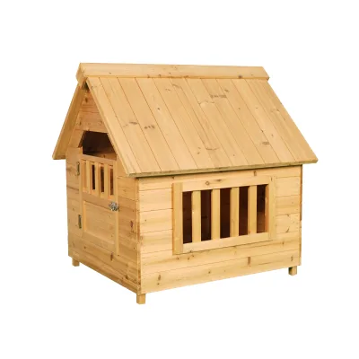 Modern Solid Pattern Pine Wood Medium Kennel Outdoor Entertainment Club House with Shade Warm Waterproof for Cats All Seasons