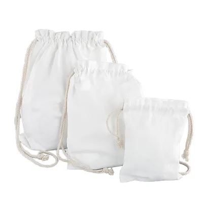 Small Middle Large Size Oem Sublimation Drawstring Bags Canvas Polyester Bag Blank