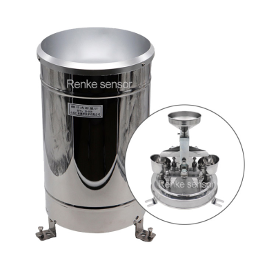 Renke Stainless Steel Tipping Bucket Metal Garden Rain Gauge with RS485 Rainfall Measurement