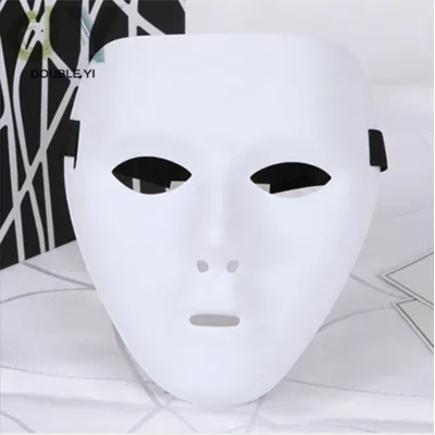 Wholesale Full Face Mask White Hip Hop Plastic Dance Mask