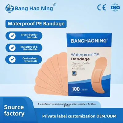 100% Source Factory Customizable 1 * 3 Inch Comfortable Breathable Waterproof PE Adhesive Bandage, Band Aids