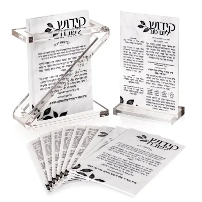Judaica Lucite Benchers Set With 8 Pcs Blessing Cards Different Design Card Custom Acrylic Bencher Set with Display Holder