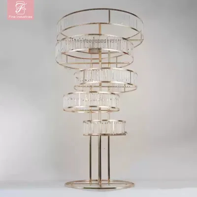 Fine Metal Flower Stand Brand New Wedding Flower Stand Five-layer Flower Stand Crystal Icicle Ornaments